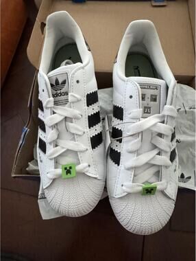 adidas Superstar II J Minecraft White Black Sneakers